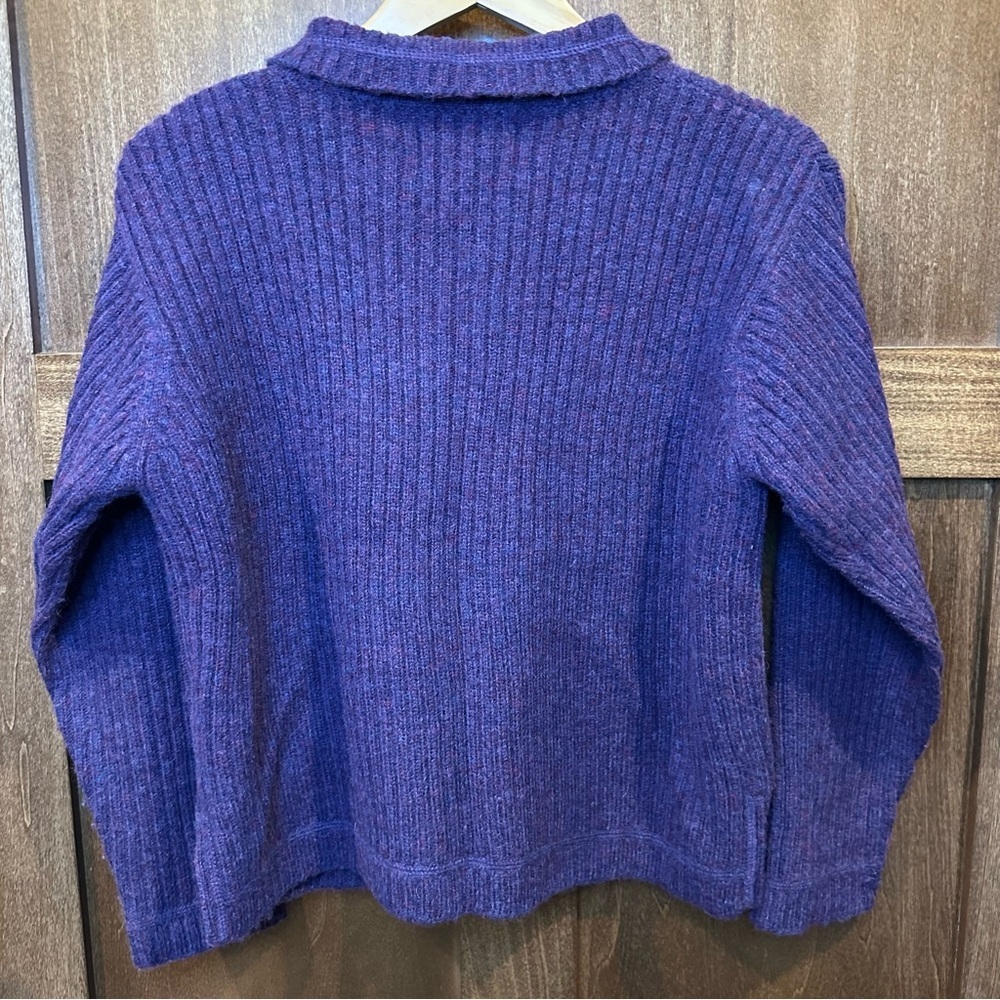 Woolrich Deep Purple Ribbed Button Cardigan - Picture 6 of 6